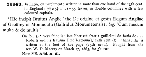 Entry for Bodleian MS. Add. A. 61 in Madan et al. 1895-1953