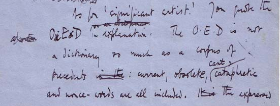 Draft letter from Robert Graves to Desmond Flower, 17 Dec 1938 (detail).
                  