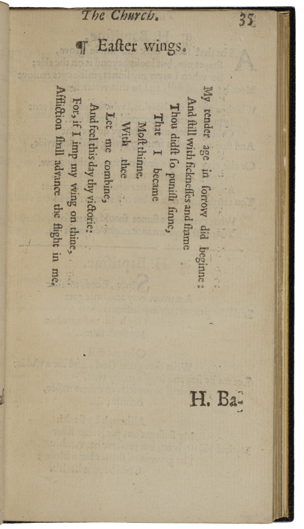 Page 35 of George Herbert's 
   (1633), from a copy in the Folger Library.